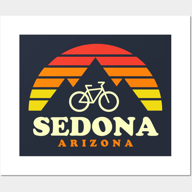 Sedona Arizona Mountain Biking Sedona Mtb Trails Retro Wall Art by PodDesignShop